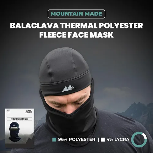Miniatura 2 de Mountain Made Pasamontañas térmico de forro polar de poliéster, negro, talla única
