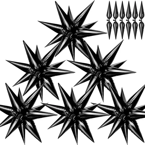 Miniatura 27 de 72 unidades de globos de estrella, grandes globos de cono de estrella metálicos de 26 pulgadas, globos de papel de aluminio de explosión colorida