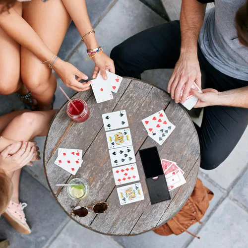 Miniatura 6 de Luck Lab Estuche/Soporte de Piel para una Sola Baraja de Cartas de Juego - Negro - Compatible con Cartas de Tamaño Póker y Puente