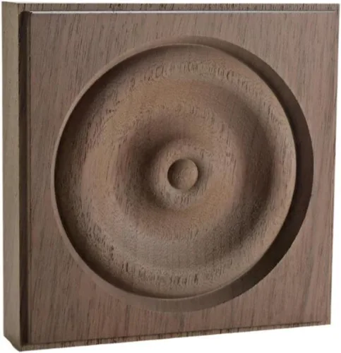 Miniatura 6 de EWAP40 Rosette Casing Corner Block 1" x 4" Cuadrado Sin Terminar, Cereza