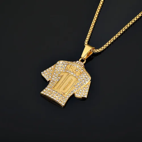 Miniatura 3 de Collar de jersey número 10, collar de fútbol número 10 para hombres, joyería con dije deportivo con dije de número 10, collar con colgante