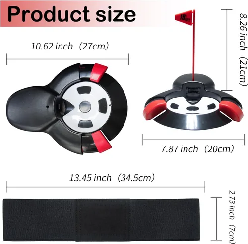 Miniatura 5 de Copa de retorno automática de pelota de golf, máquina de poner práctica automática, ayuda para entrenamiento de taza de golf, regreso