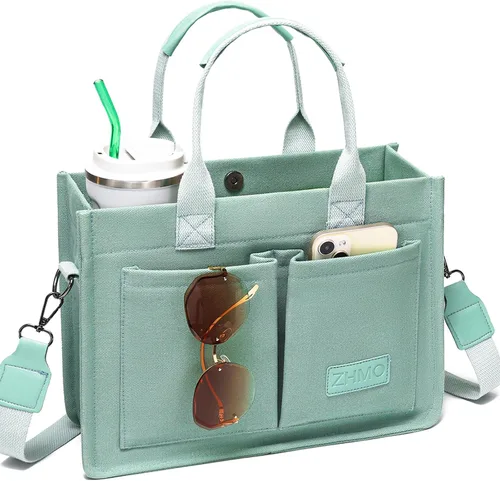 Miniatura 18 de ZHMO Bolso de lona para mujer, bolsos cruzados para mujer, bolsos de trabajo para computadora portátil, bolso grande de mano para enfermera