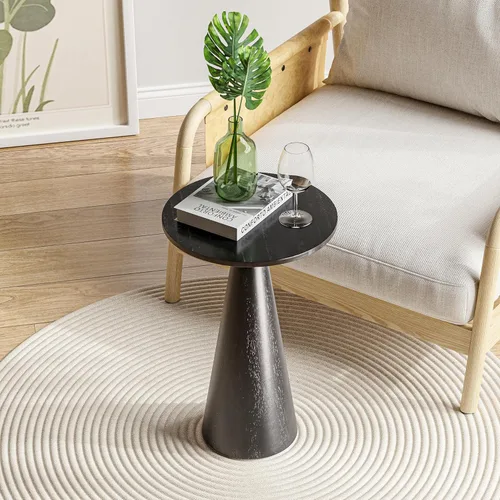 COZAYH Mesa auxiliar pequeña con pedestal de granja, mesa redonda de Martini, soporte de madera para plantas, mesa rústica para bebidas para