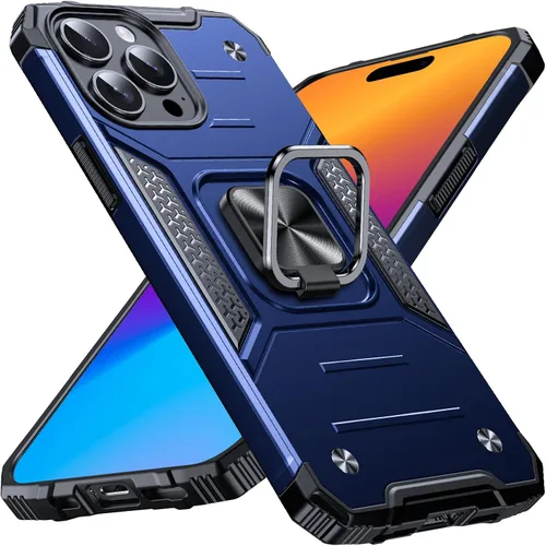 Miniatura 125 de Anqrp Funda resistente para iPhone 6/7/8/SE/SE2 con soporte de anillo mejorado y agarre, grado militar, a prueba de golpes, resistente y robusta