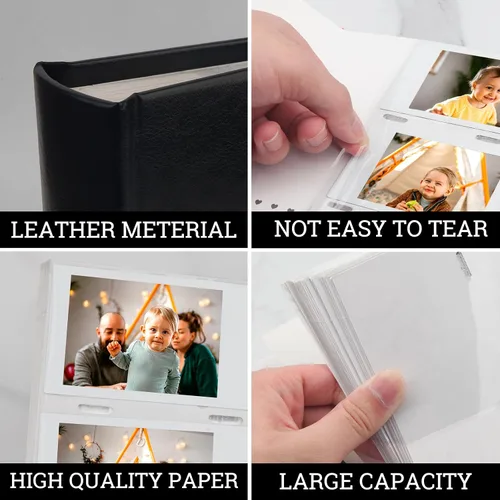 Miniatura 8 de Álbum de fotos de 180 bolsillos para cámara Fujifilm Instax Mini, álbum de fotos con espacio de escritura para Polaroid, cubierta de cuero, foto