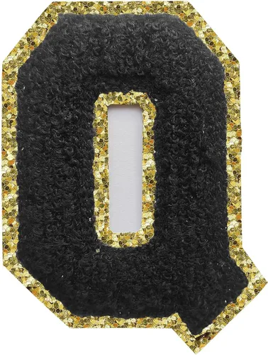 Miniatura 187 de SPRT - Parches de letras de chenilla universitaria con purpurina, parche de letras blancas para planchar con letras del alfabeto para disfraz