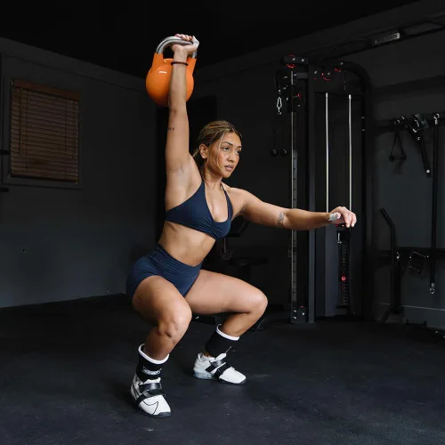 Miniatura 2 de Titan Fitness Pesa rusa de competencia, fundición de una sola pieza, marcas KG, entrenamiento de cuerpo completo
