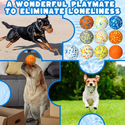 Miniatura 4 de Lenwen Pelotas de tenis para perros, 10 unidades, para masticadores agresivos, interactivas para el aburrimiento de cachorros grandes, medianos