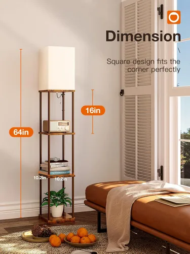 Miniatura 6 de addlon Lámpara de pie con estantes, lámpara de pie moderna de 5 niveles con bombilla LED 3CCT
