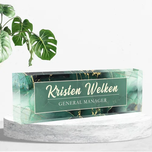 Miniatura 19 de Placa de nombre de escritorio personalizada, placa de identificación acrílica personalizada para decoración de escritorios, regalos de Al profesor