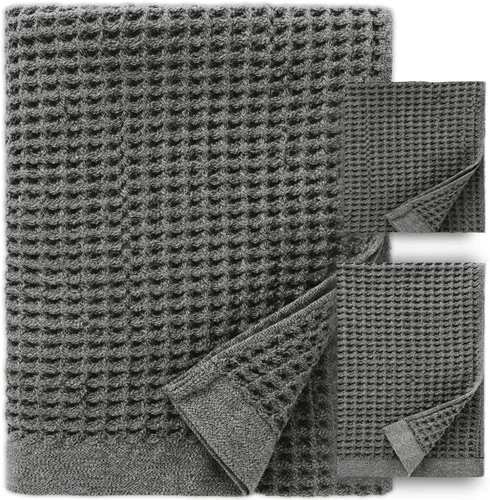 Miniatura 13 de ONSEN Supima® - Toalla de baño de punto gofre, grande, de secado rápido, 100% algodón estadounidense, ligera y absorbente, 38 x 67 pulgadas