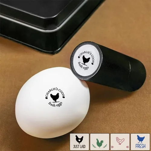 Miniatura 2 de Sellos de huevos para huevos frescos, sello personalizado de huevo de pollo con diseños únicos, marcado de huevos personalizados para regalos