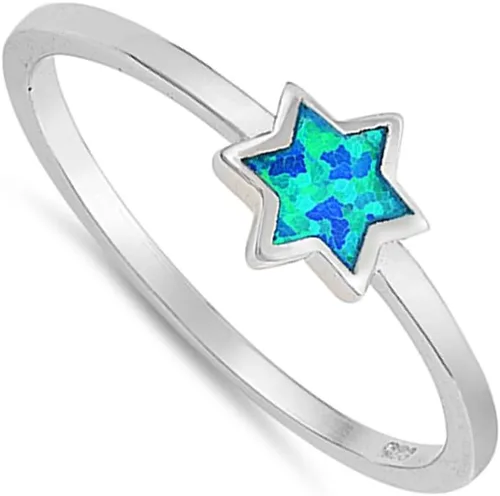 Miniatura 2 de CHOOSE YOUR COLOR Sterling Silver Star of David Ring