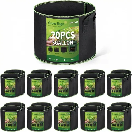 Miniatura 9 de Delxo Bolsas de cultivo de jardín de 1 galón, paquete de 10 bolsas de cultivo de plantas, macetas pequeñas de tela para plantar, verduras