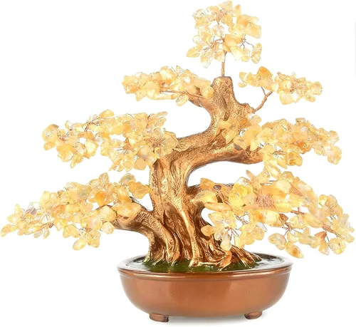 Miniatura 11 de Árbol de la vida de cristal de amatista, árbol bonsái hecho a mano con piedras naturales (360 cuentas grandes), curación de chakras para energía