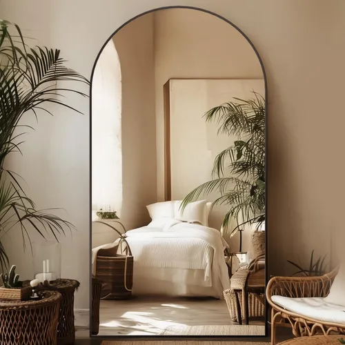 Miniatura 20 de Espejo de longitud completa, espejo arqueado grande de 76"x34", espejos de pie grandes, espejos altos para cuerpo, espejo de piso para dormitorio