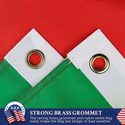 Miniatura 2 de Bandera italiana de doble cara 3x5 para exteriores, banderas de Italia de nailon 210D resistente, rayas cosidas, ojales de latón más fuertes, 4