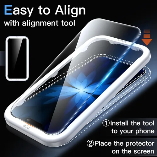 Miniatura 4 de JETech Protector de pantalla para iPhone 17 de 6.3 pulgadas, película de vidrio templado con herramienta de fácil instalación, dureza 9H, compatible