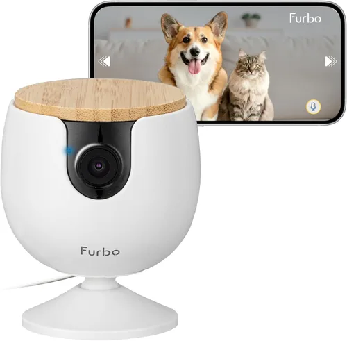 Miniatura 11 de Furbo Mini 360° [Nuevo] Cámara para mascotas 2K QHD: Dispensador de premios giratorio para perros y gatos con aplicación para teléfono, cámara