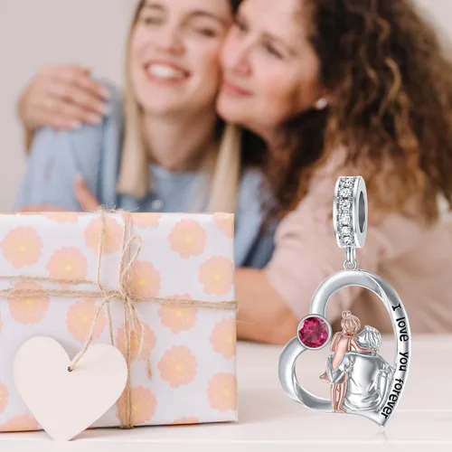 Miniatura 154 de PROESS Dije para padre, madre e hija, pulsera de plata de ley para pulseras, regalos de cumpleaños, día de San Valentín, para hija, madre, amante