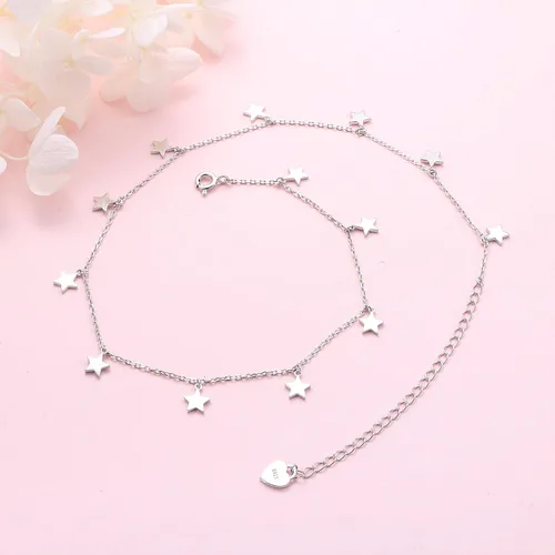 Miniatura 5 de Gargantilla de plata esterlina con colgante de cadena de disco para mujer, 13+3 pulgadas