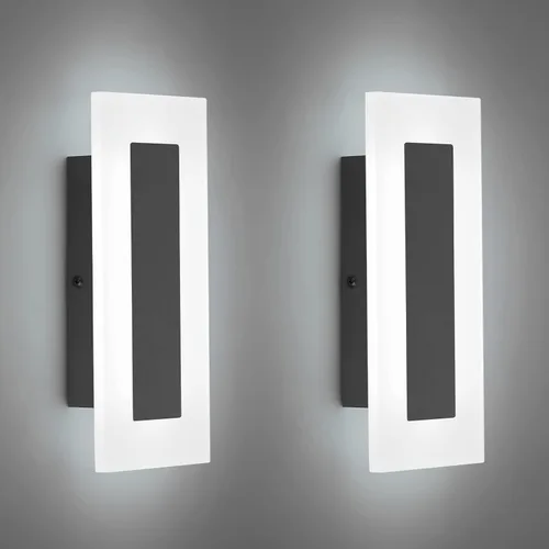 Miniatura 15 de LMQNINE Moderno aplique de pared de acrílico LED, luz blanca cálida, cromado, 6000 K, para dormitorio, pasillo, escaleras, baño, iluminación Cromo
