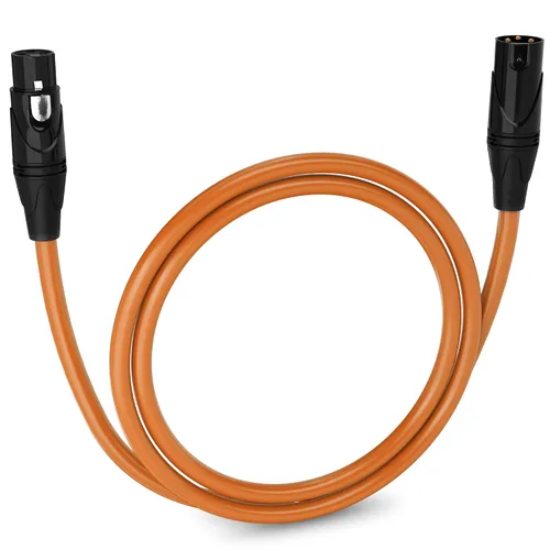 Miniatura 82 de LyxPro Cable de micrófono XLR hembra a macho de ángulo recto de 3 pines de 1.5 pies para altavoces amplificados, interfaz de audio, rendimiento