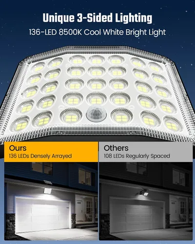 Miniatura 3 de Luces Solares para Exteriores Brillantes, Luz Solar de Anochecer a Amanecer con Batería de 3000mAh, IP65 Impermeable Control Remoto Luz