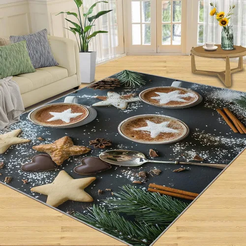 Miniatura 30 de Alfombras onduladas negras y blancas para dormitorio, alfombra de área abstracta, alfombras geométricas para sala de estar, alfombra antideslizante