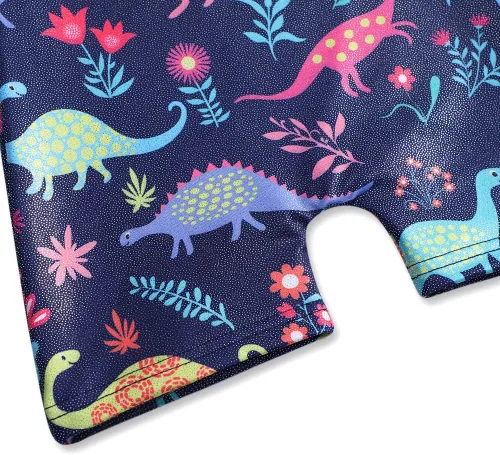 Miniatura 4 de HOZIY - Malla de gimnasia para niñas grandes y pequeñas, diseño con brillos y estampado de unicornio, aurora, arcoíris, sirena, dinosaurio
