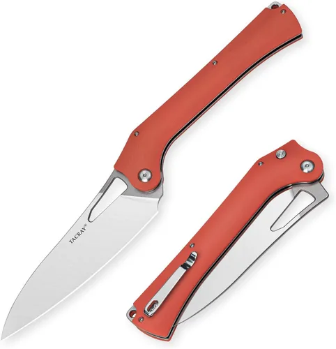 Miniatura 8 de TACRAY Navaja de Cocina Plegable, Cuchillo de Chef de 4.4" Plegable para Acampada con Cuchilla de Acero Inoxidable 10cr15mov, Mango de G10
