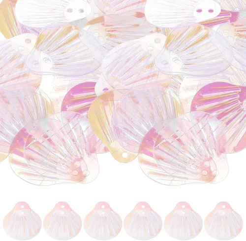 Amosfun Lentejuelas brillantes con agujeros para manualidades de costura, bordados, aretes y decoración de prendas