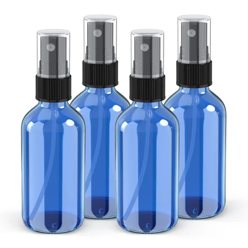 Miniatura 8 de Wedama Mini botellas de spray de vidrio de 2 onzas, botellas pequeñas vacías con cuentagotas de embudo, niebla fina para cabello, viajes, plantas