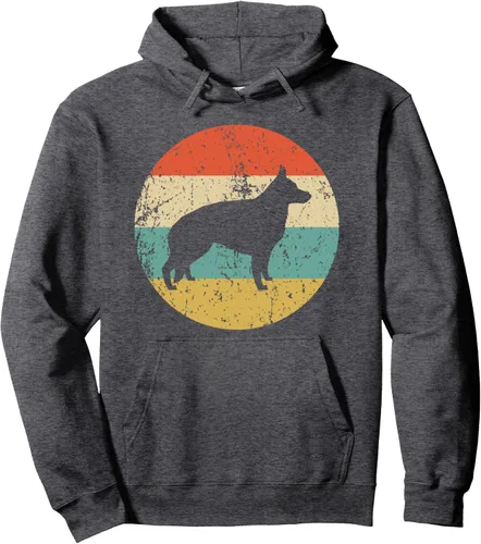 Miniatura 4 de Sudadera con capucha de pastor alemán, diseño retro de perro pastor alemán, Negro, S