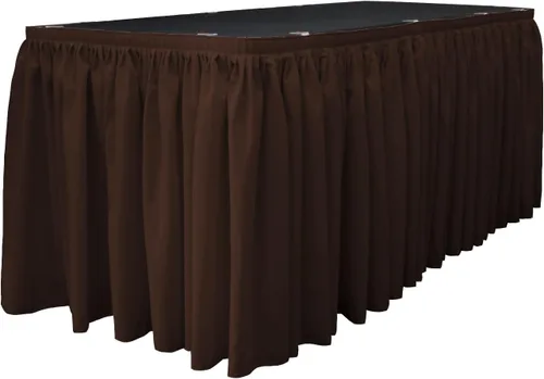 Miniatura 26 de LA Linen Falda de mesa de popelina de poliéster para mesas rectangulares, tela plisada para banquetes de boda, 14 pies por 29 pulgadas de largo