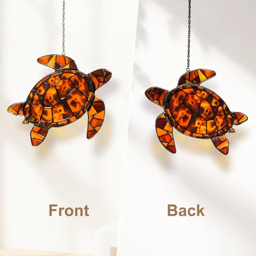 Miniatura 3 de Sea Turtle Suncatchers, Stained Glass Sun Catchers for Window Decor, Coastal Decor Ornaments, Beach Themed Room Decor Unique Birthday Gifts for