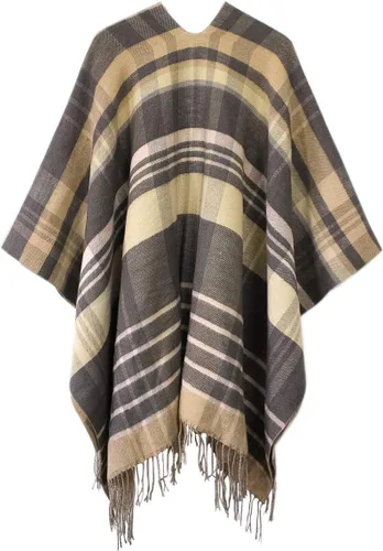 Miniatura 19 de Urban CoCo Poncho vintage de invierno para mujer, capa con borlas, chal envolvente