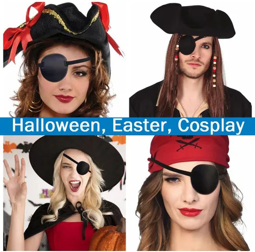 3 parches de ojo médicos ajustables para adultos tratar ojo perezoso ojo izquierdo derecho Cosplay disfraz Colores para mujer