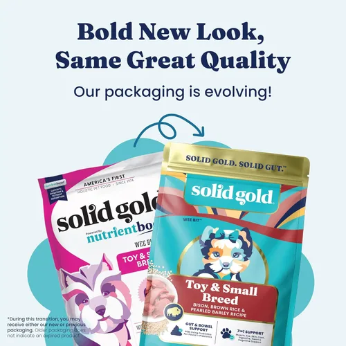 Miniatura 4 de Solid Gold Toy & Small Breed Dog Food Dry Small Bites - Alimento para perros de grano entero de bisonte - Croquetas saludables para perros con alta
