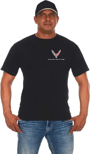 Miniatura 2 de JH DESIGN GROUP Camiseta Corvette para hombre C8 C7 C6 C5 C4 C3 C2 C1 Collage Black Shirt