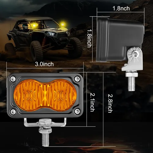 Miniatura 7 de Cápsulas LED ámbar, 2 unidades de luz de conducción de 40 W y 3 pulgadas, luz antiniebla ámbar, impermeable, para parachoques todoterreno, cubo