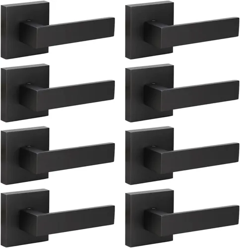Miniatura 8 de KNOBWELL Paquete de 6 manijas de puerta falsas de color negro mate para puerta interior de armario, pasillo interior, manijas de puerta cuadradas