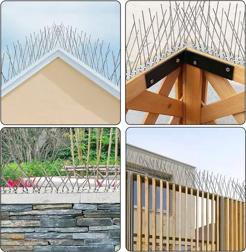 Miniatura 2 de QIEGL Púas para pájaros de acero inoxidable 304 para palomas pequeñas, antipájaros, gorriones, cerca de picos, cubierta de picos de 10.8 pies