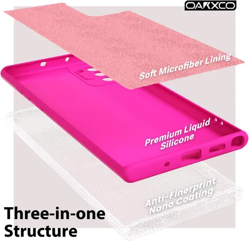Miniatura 5 de oakxco Funda de silicona líquida para Samsung Galaxy Note 10, color sólido brillante fluorescente, bonita funda protectora delgada y suave de goma