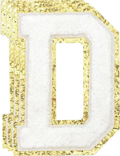 Miniatura 26 de 3 parches de números de chenilla negra, tamaño grande de 4-1/2" parches de números para planchar, parches universitarios para ropa, 8" Borde oro rosa