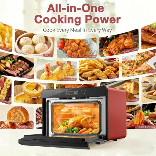 Miniatura 8 de ROBAM Horno combinado con freidora de aire tostadora, horno de vapor de encimera 20 en 1 con convección de vapor para asar y hornear, cocción