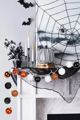 Miniatura 8 de Adornos de bolas de Navidad negras de 2.36 pulgadas, 25 piezas inastillables, set de adornos de Navidad, bolas de Halloween, adorno negro para árbol