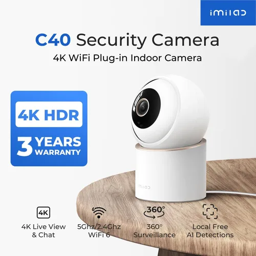 Miniatura 2 de IMILAB Cámara de seguridad 4K 8MP para interiores, cámara de visión de 360° para mascotas/perros/bebé con aplicación Xiaomi Home, cámara