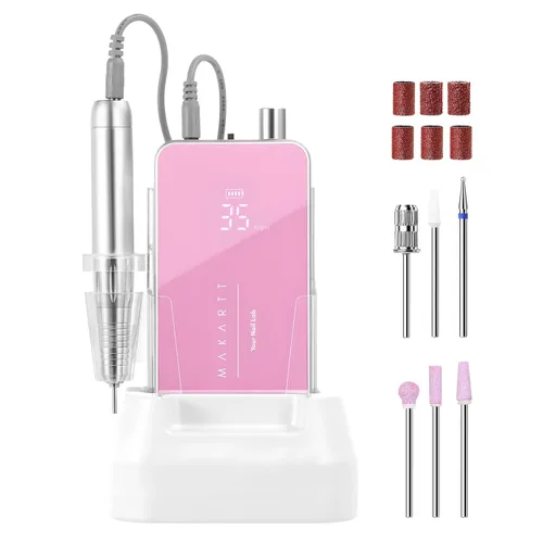Miniatura 9 de Makartt Lima Profesional de Uñas - Lima de uñas eléctrica de 35000RPM con motor sin núcleo de 60W, lima E recargable de escritorio y portátil 2 en 1
